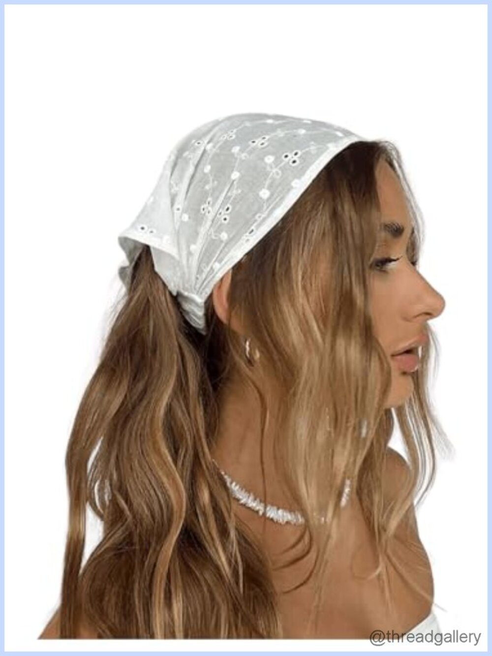 Women's Boho Crochet Head Scarf Bandana Headband Elastic Triangle